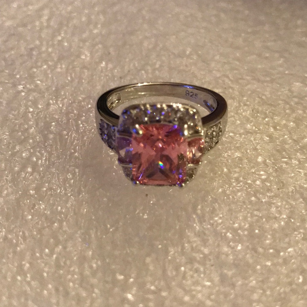 925 pink amethyst ring